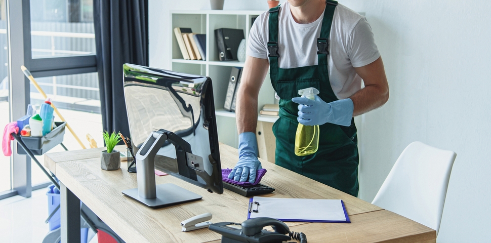 One of the office spring cleaning tips is to clean your desk.