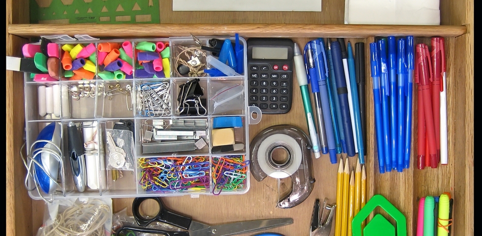 One of the office spring cleaning tips is to designate an area for supplies