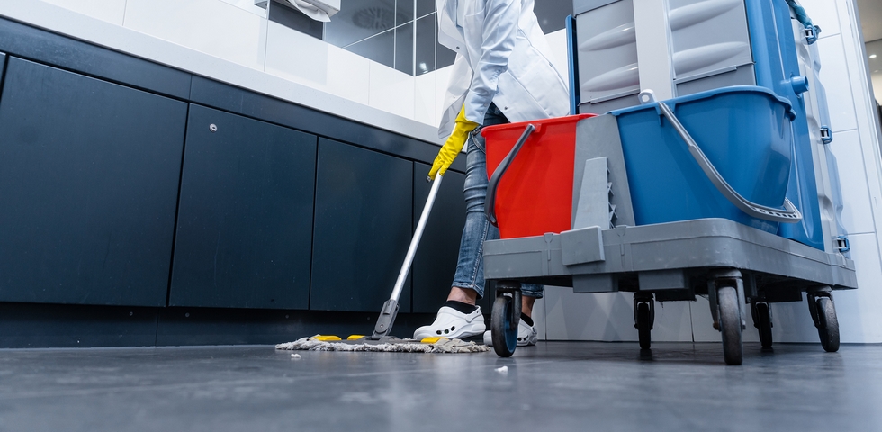 Mop the bathroom floors.