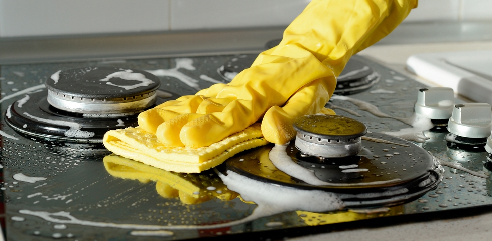 Clean the kitchen appliances and fixtures